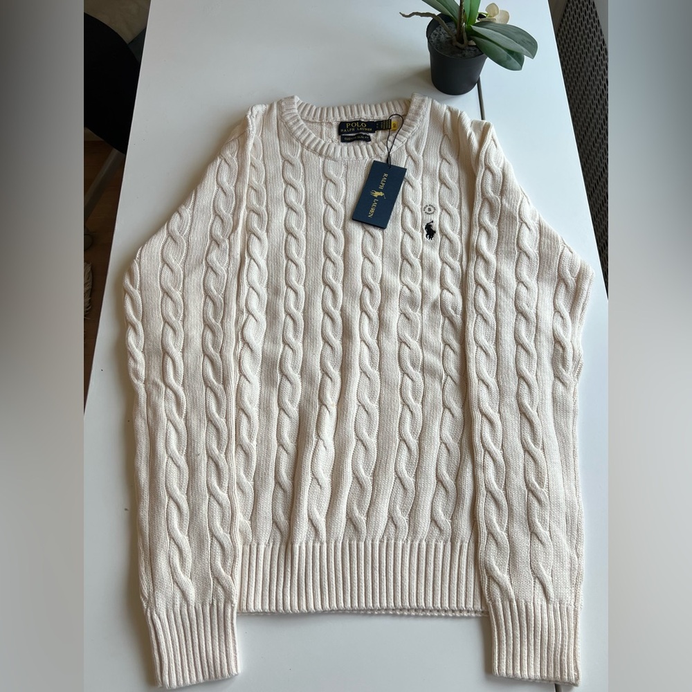 Ralph Lauren Cream Cable Knit Sweater
